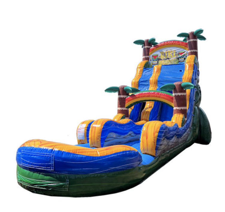 24FT TIKI DUAL WATERSLIDE W/SLIP N SLIDE