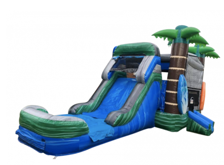 Tropical Bounce with Water Slide